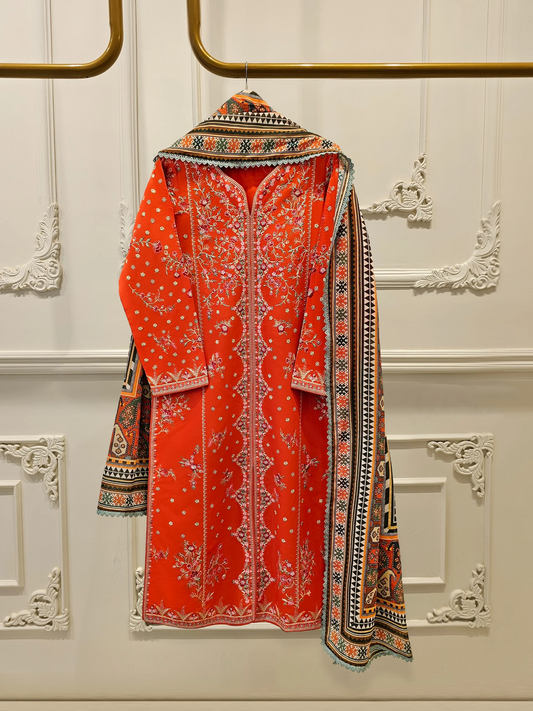 Agha Noor 3 Piece - Pure Embroidered Lawn Suit S111633
