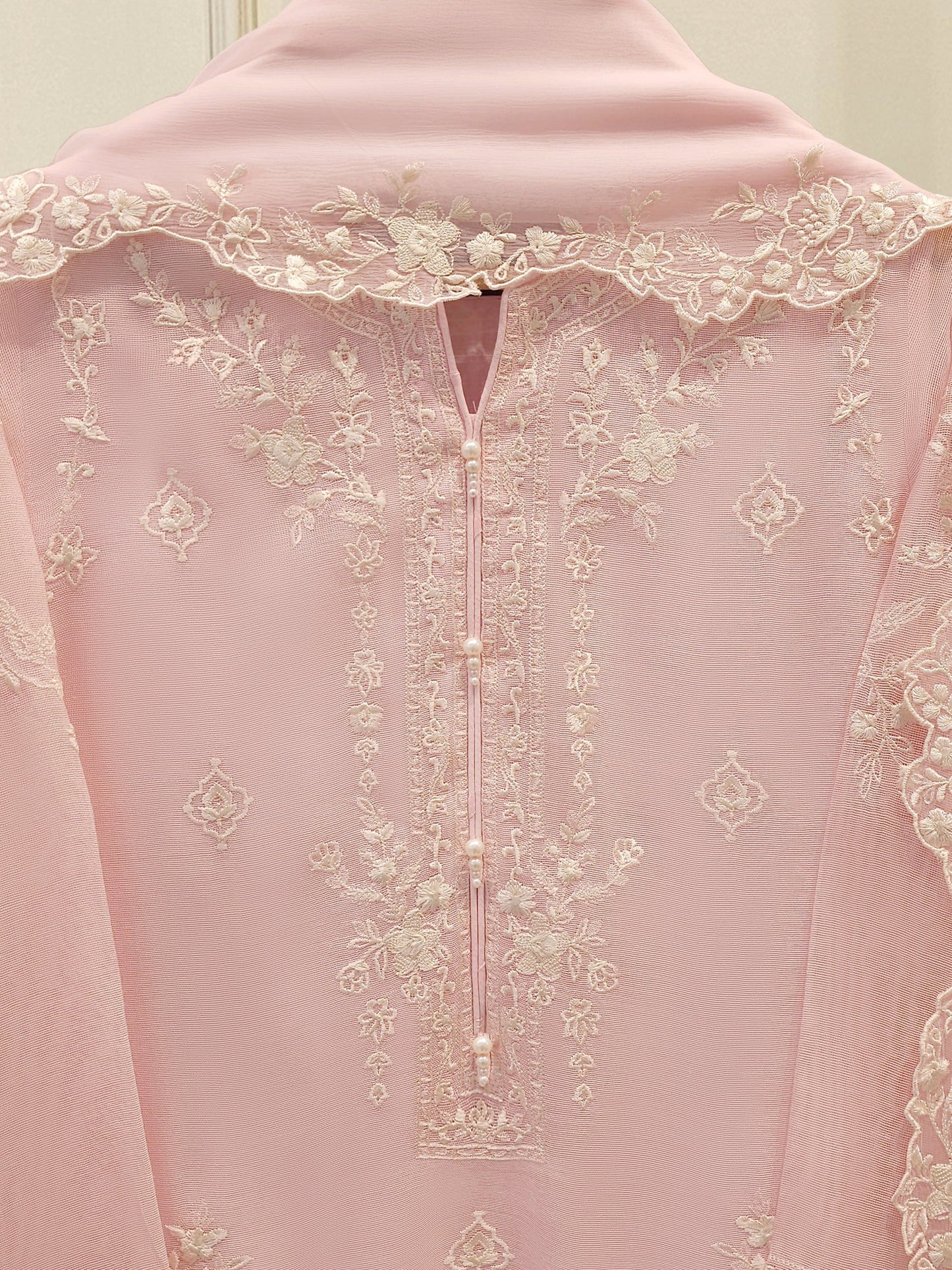 Agha Noor 3 Piece - Pure Embroidered Cotton Net Suit S112441