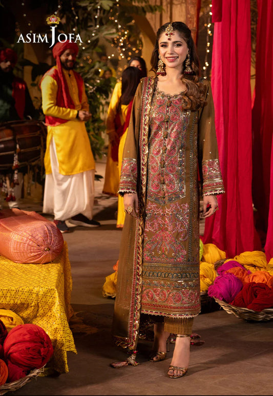 Asim Jofa Original Twisted Silk Embroidered Chamak Dhamak Collection