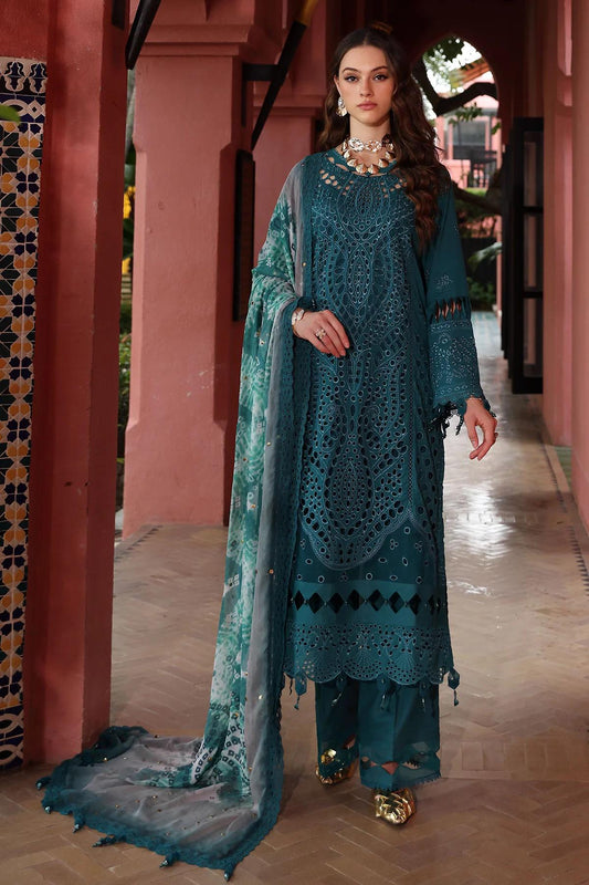 Nureh Embroidered Chikankari Lawn 3 Piece Dress With Mukesh Work Dupatta Pakistani Indian Bangladeshi Designer Ready To Wear