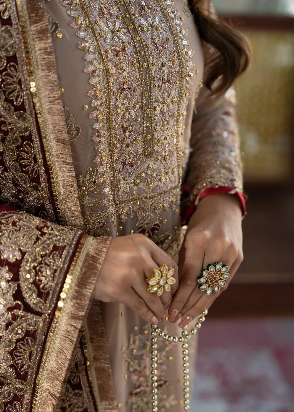 3 Piece Chiffon Heavily Embroidered Gharara Set