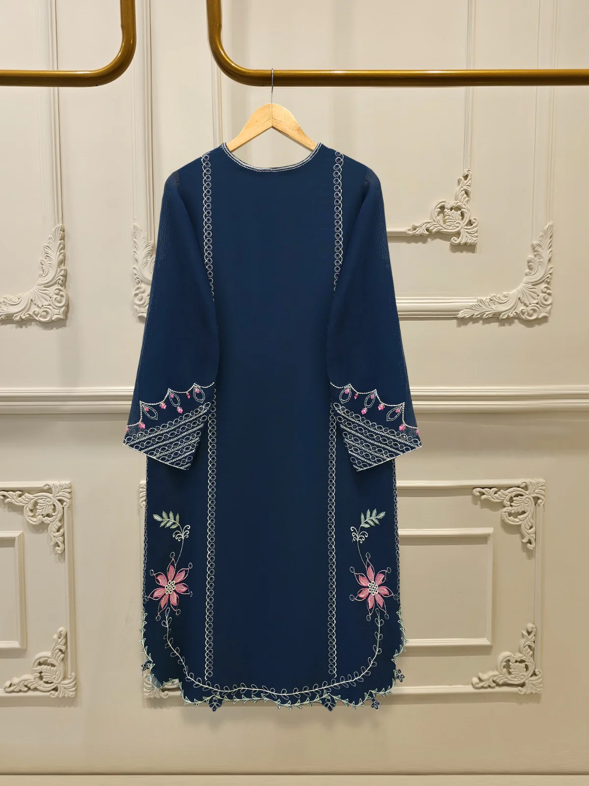 Agha Noor 3 Piece - Pure Embroidered Cotton Net Suit S112065
