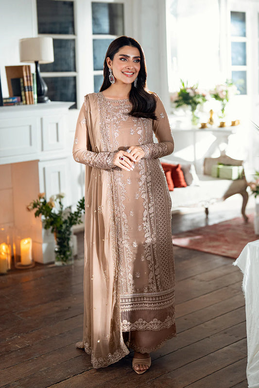 Azure Chiffon Embroidered Dress Latest Collection 2025