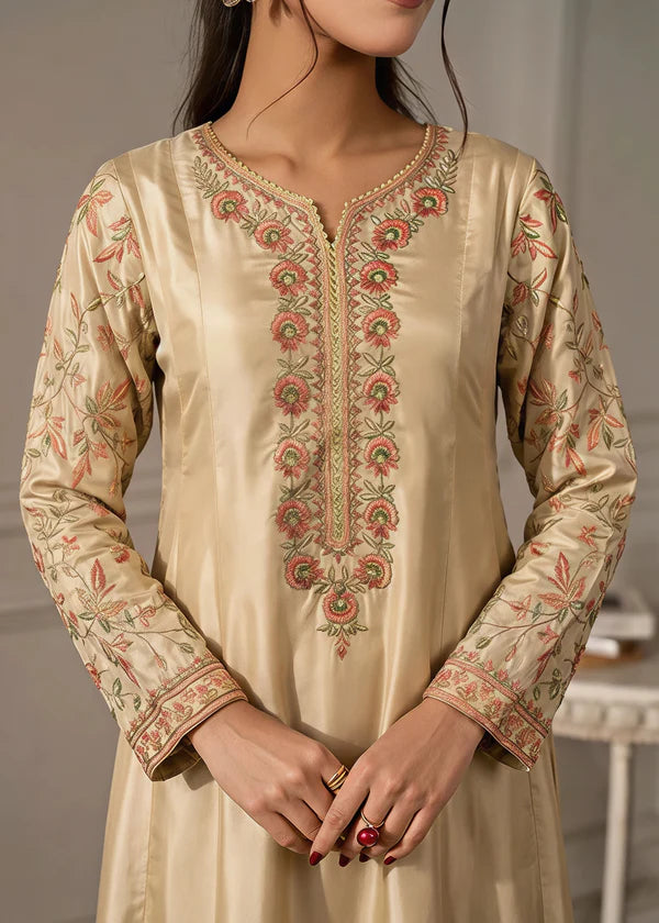 Silk Embroidered Maxi Dress
