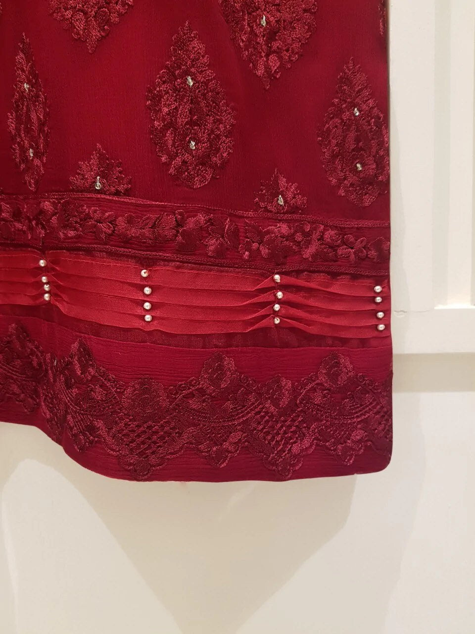 Agha Noor 3 Piece Chiffon Embroidered Dress