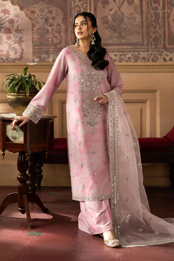 Cotton Silk Embroidered 3 Piece Dress