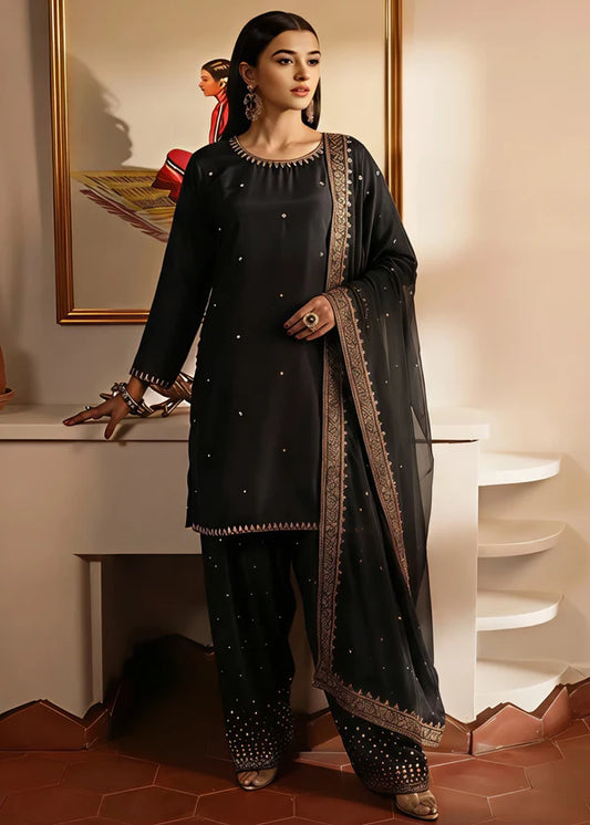 Silk Embroidered Farshi Dress