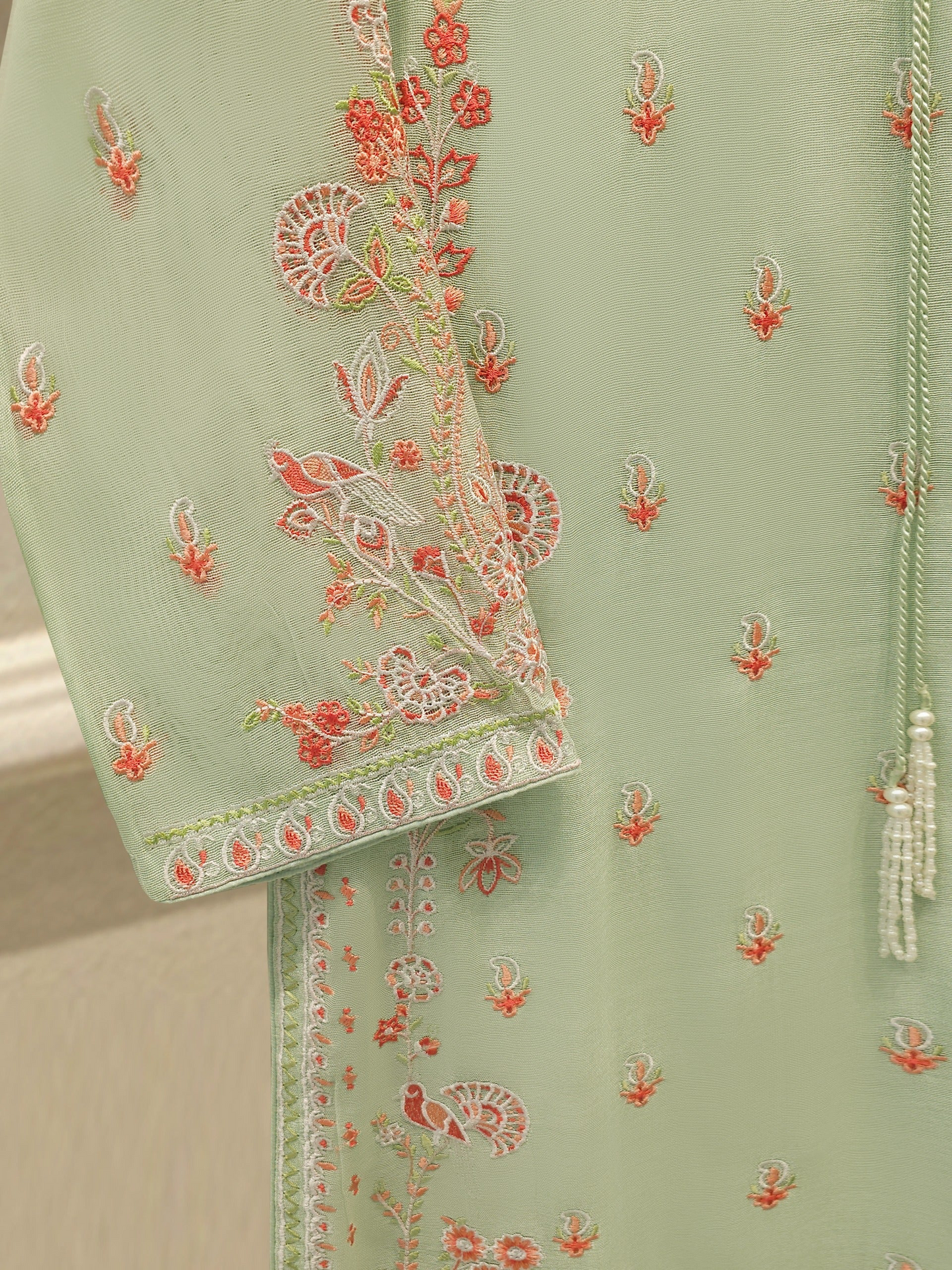 Agha Noor 3 Piece - Pure Embroidered Cotton Net Suit S113444