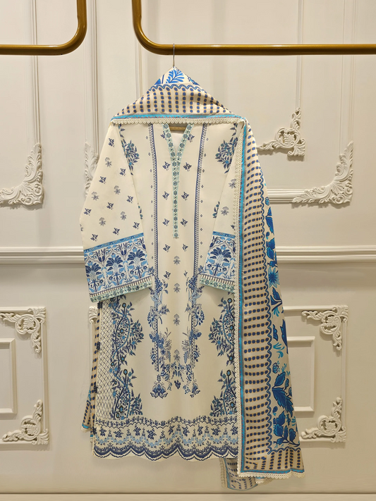 Agha Noor 3 Piece -Digital Printed Lawn Suit S112133
