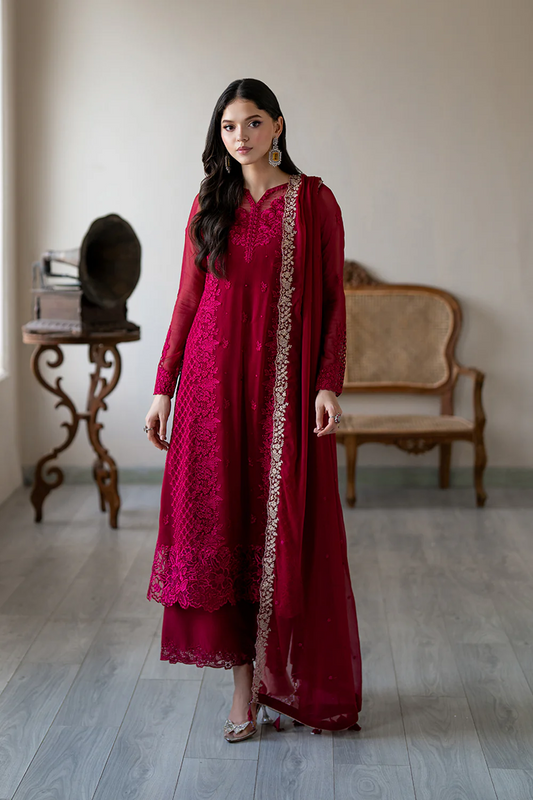 Azure Chiffon Embroidered Dress Latest Collection 2025