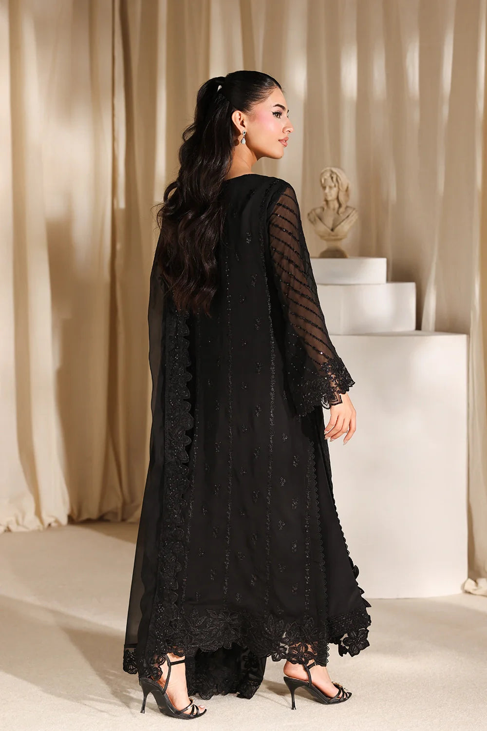 Azure Latest Collection Chiffon Embroidered Dress