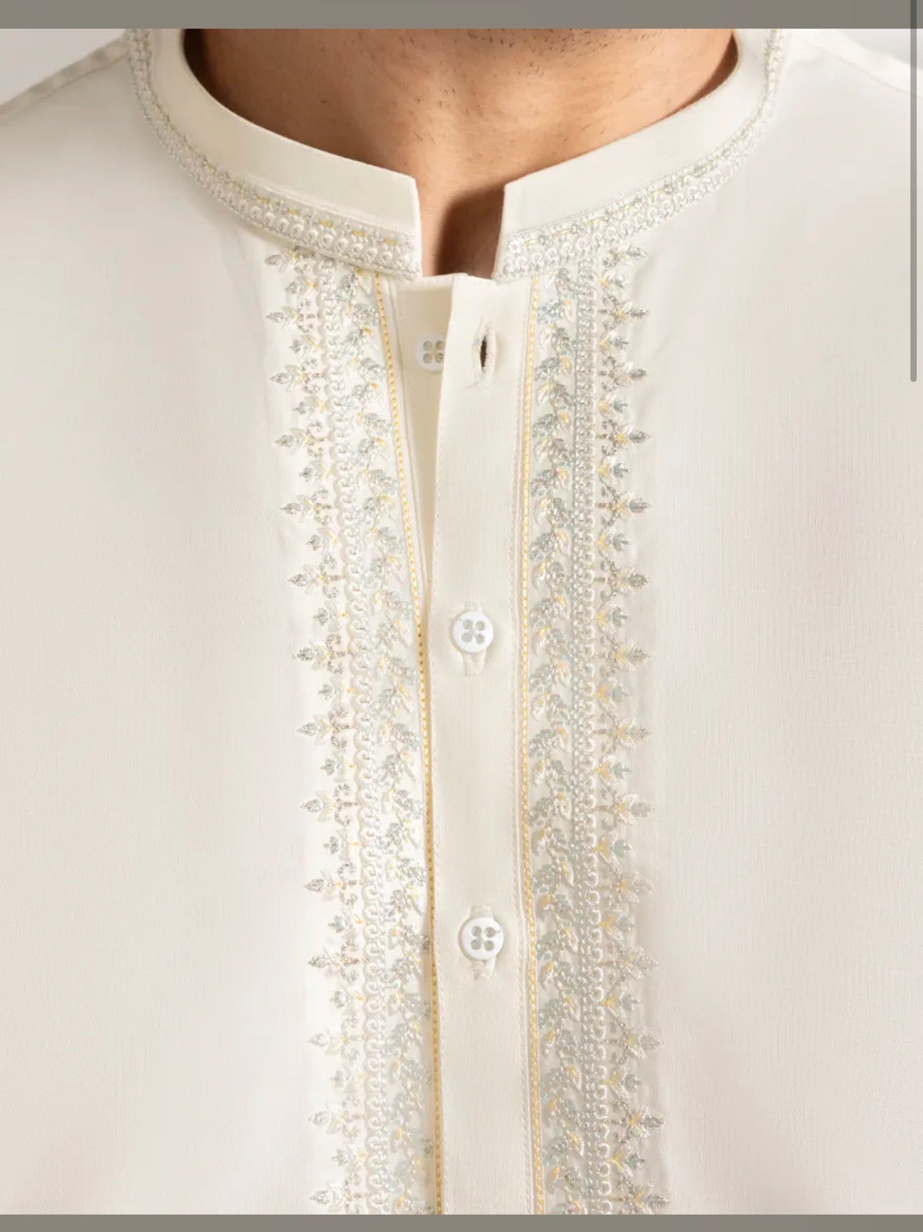 J.Junaid Jamshed Shalwar Kameez Pakistani Designer Cream
