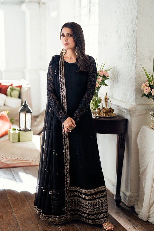 Azure Chiffon Embroidered Dress Latest Collection 2025