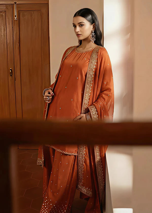 Silk Embroidered Farshi Dress