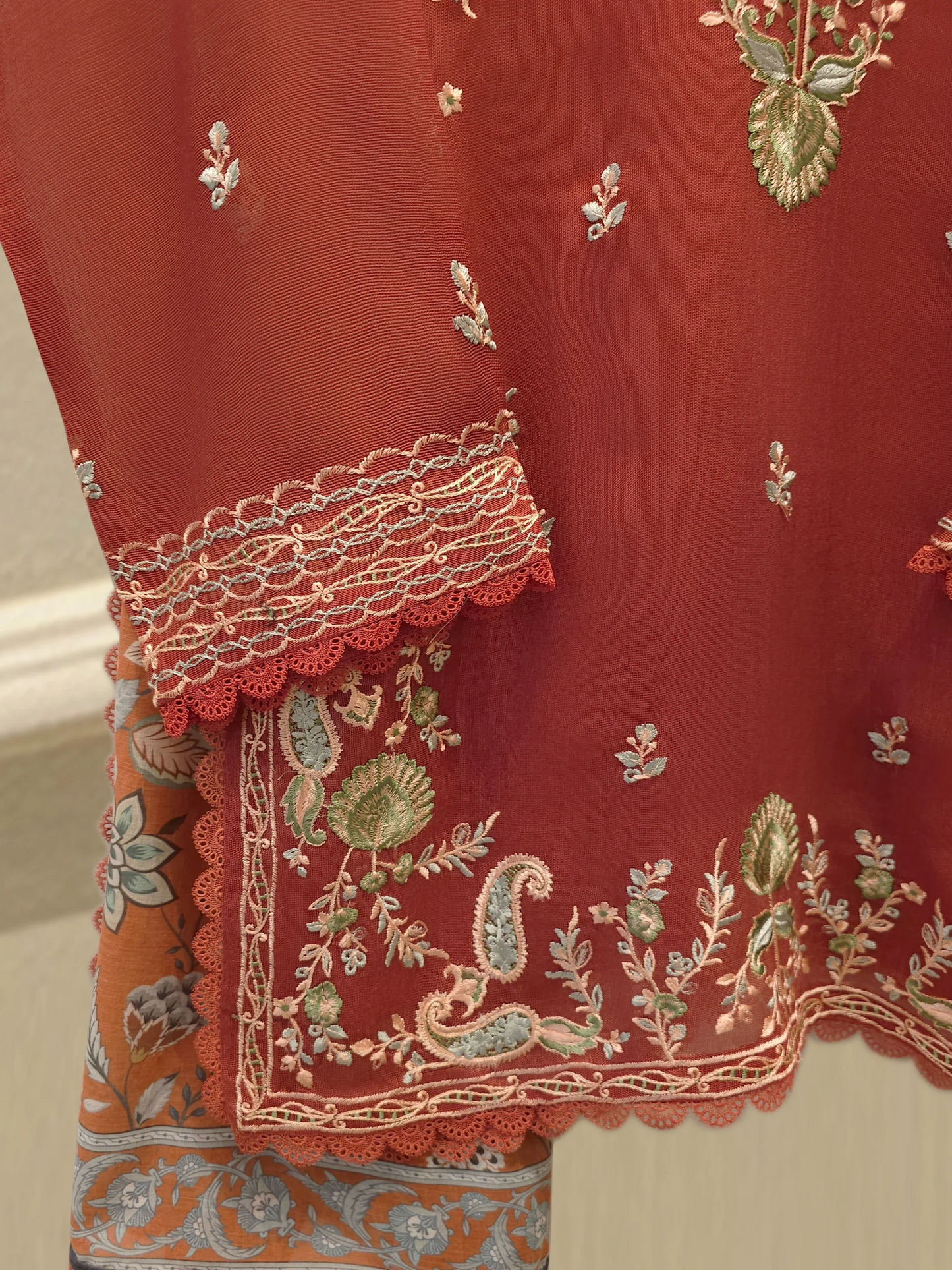 Agha Noor 3 Piece - Pure Embroidered Cotton Net Suit