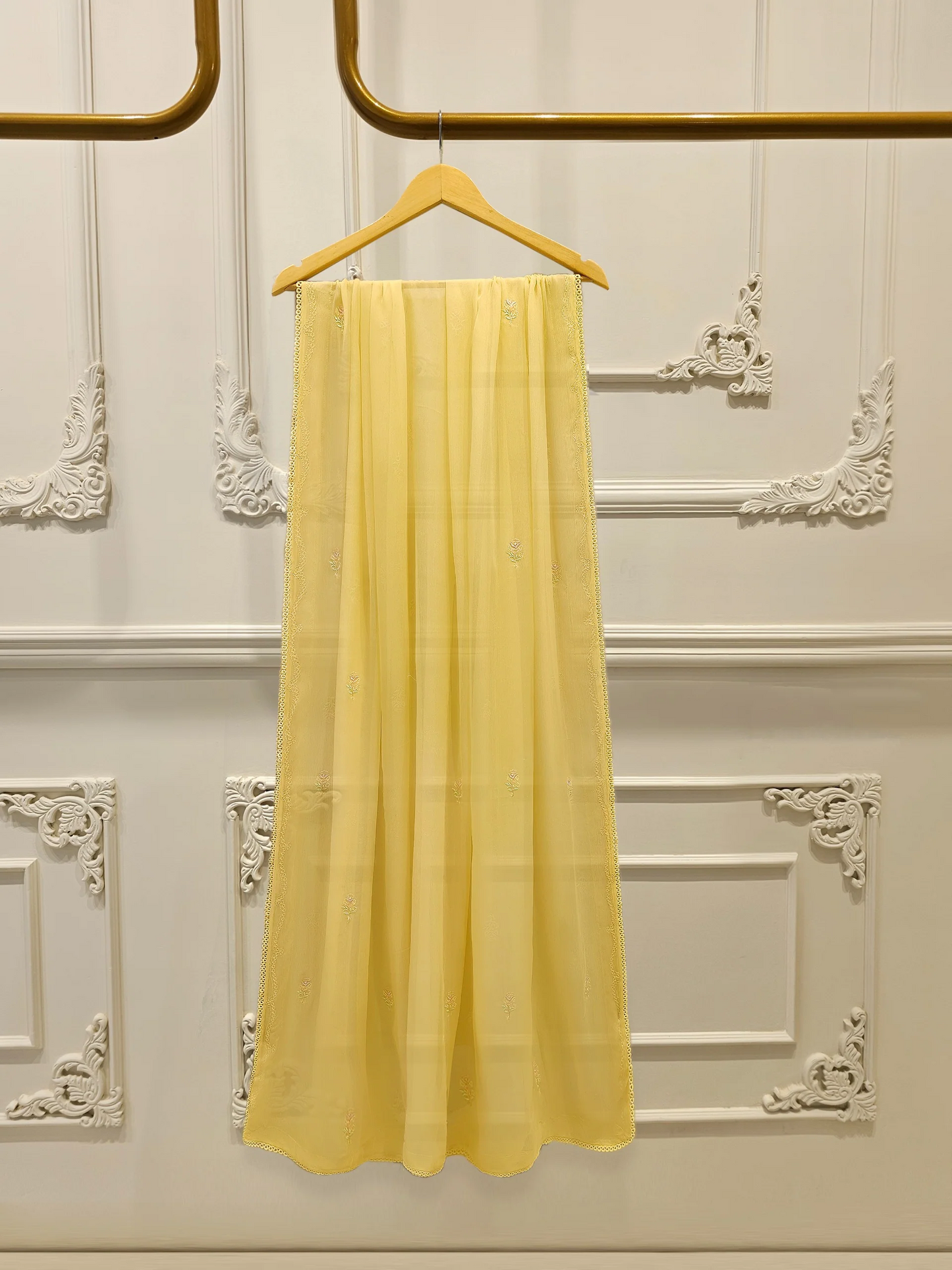 Agha Noor 3 Piece - Pure Chiffon Embroidered Dress S112395