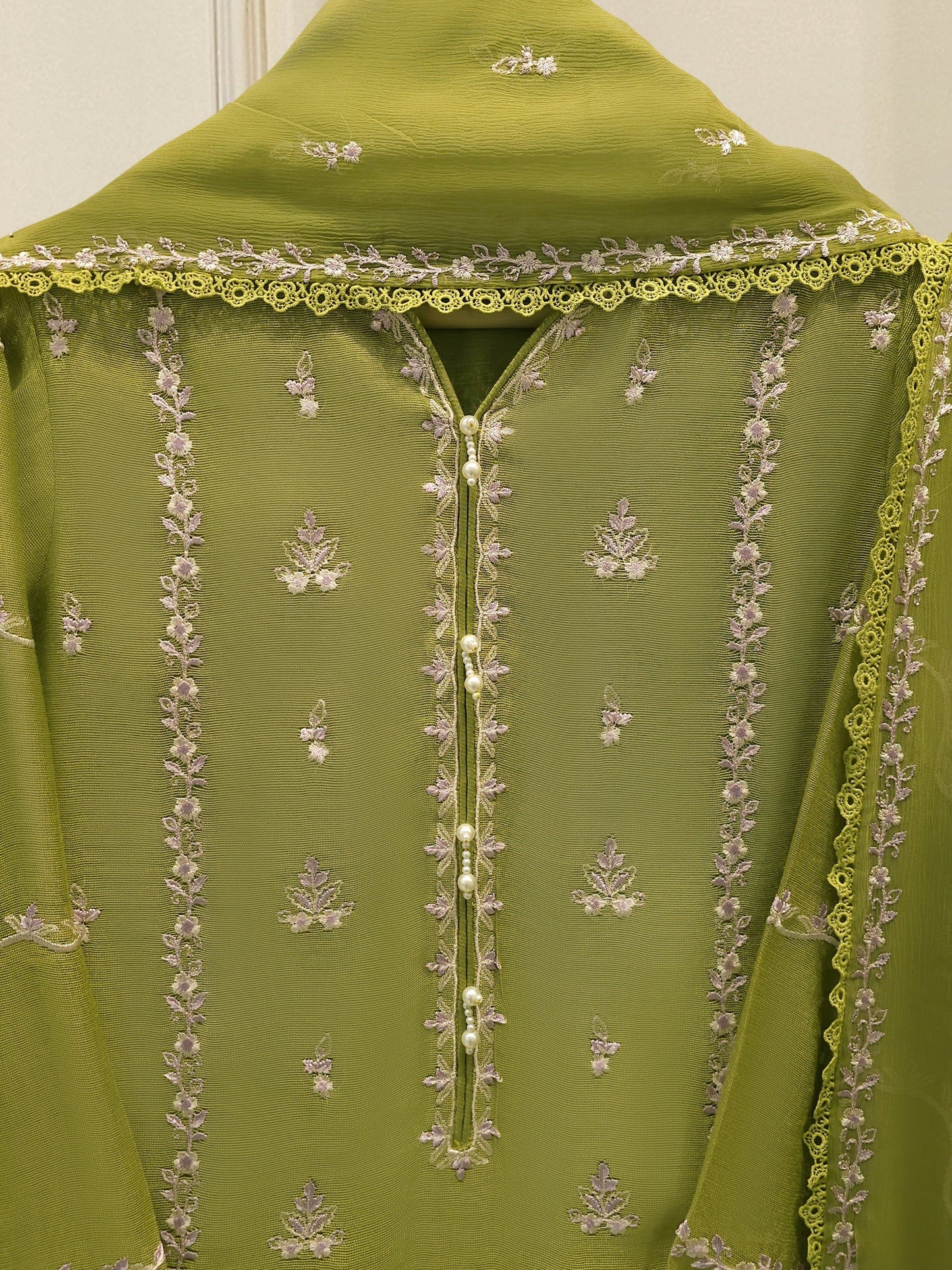 Agha Noor 3 Piece - Pure Embroidered Cotton Net Suit S113835