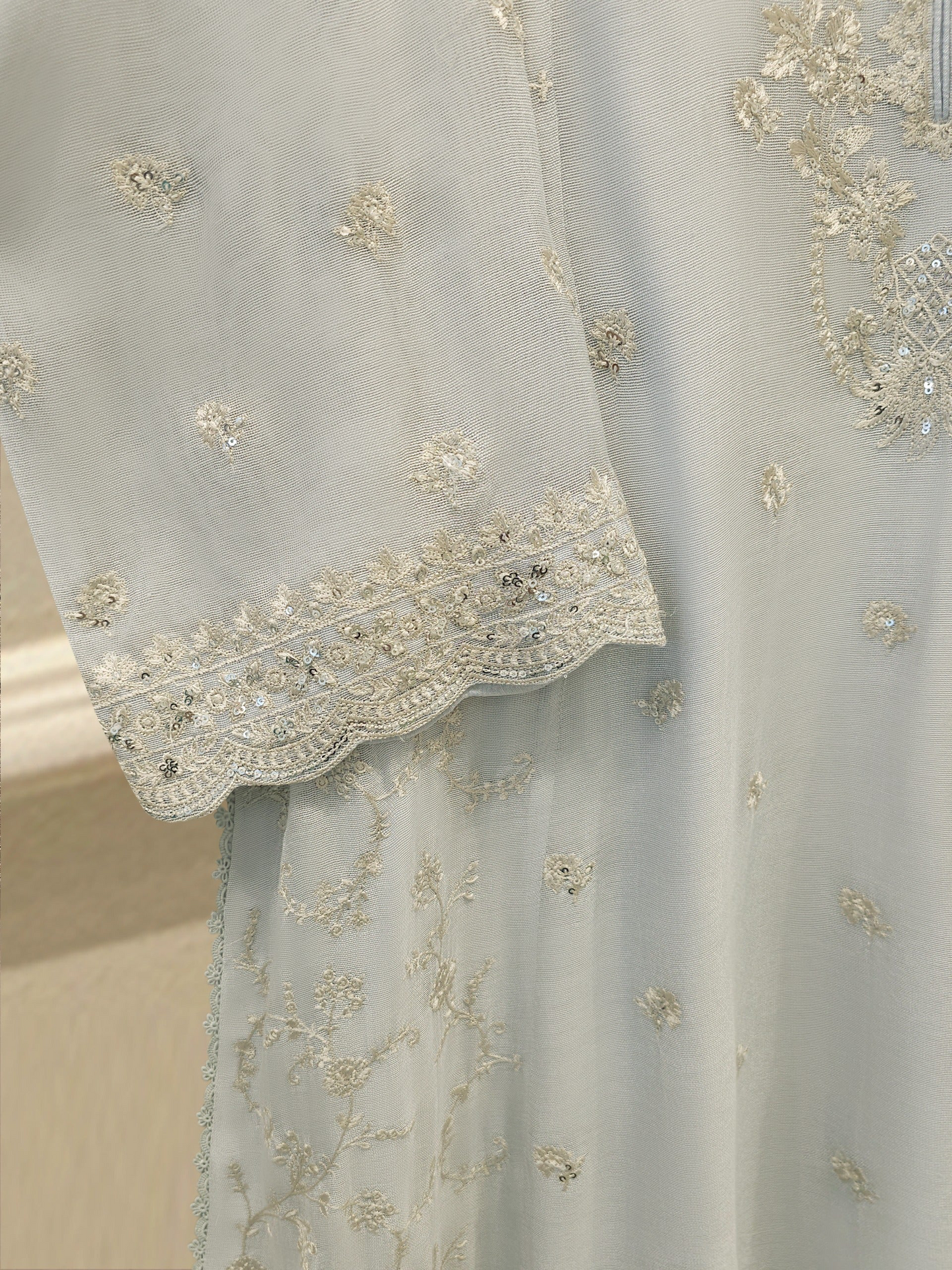 Agha Noor 3 Piece - Pure Embroidered Cotton Net Suit S114735