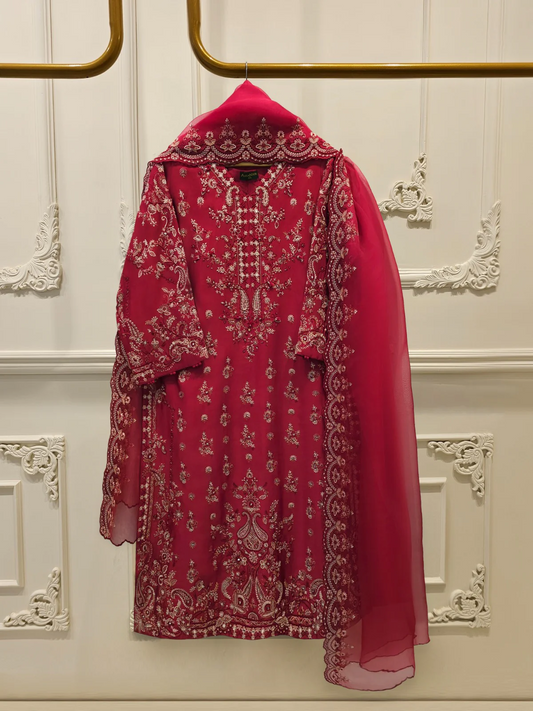 agha noor red dress Agha Noor Red Chiffon Gowns