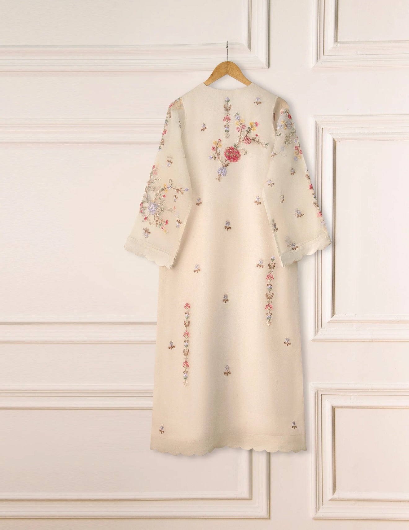 Agha Noor 3 Piece - Pure Organza Embroidered Dress