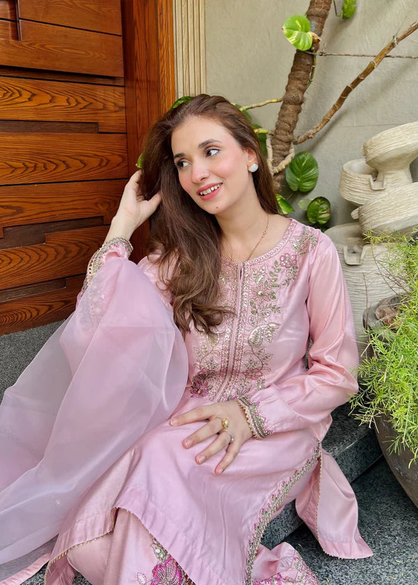 Silk Embroidered Farshi Dress