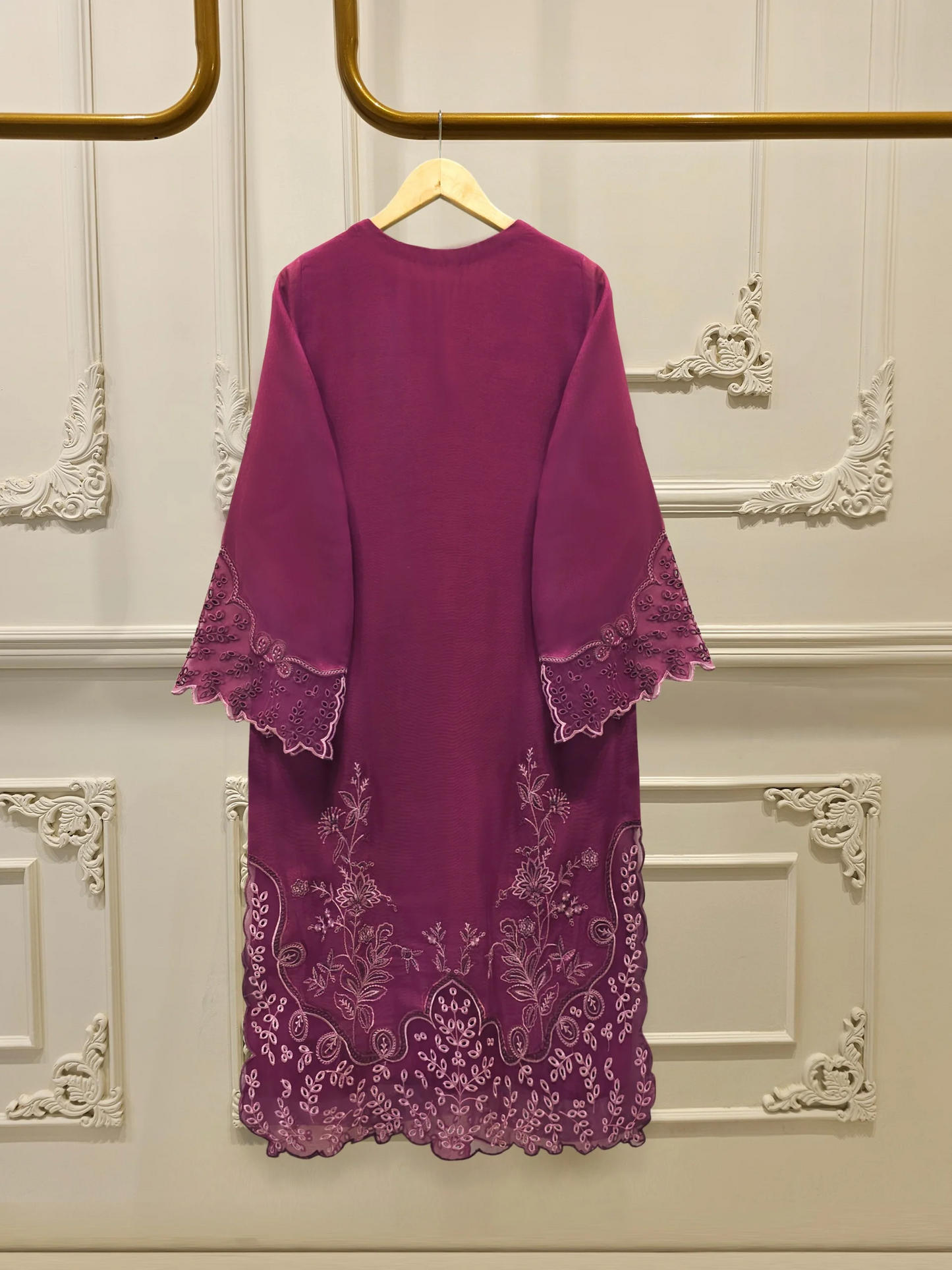 Agha Noor 3 Piece - Pure Embroidered Cotton Net Suit S112776