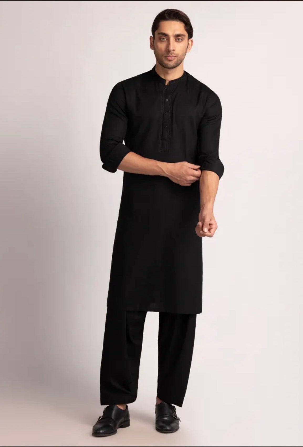 J.Junaid Jamshed Shalwar Kameez Pakistani Designer Black
