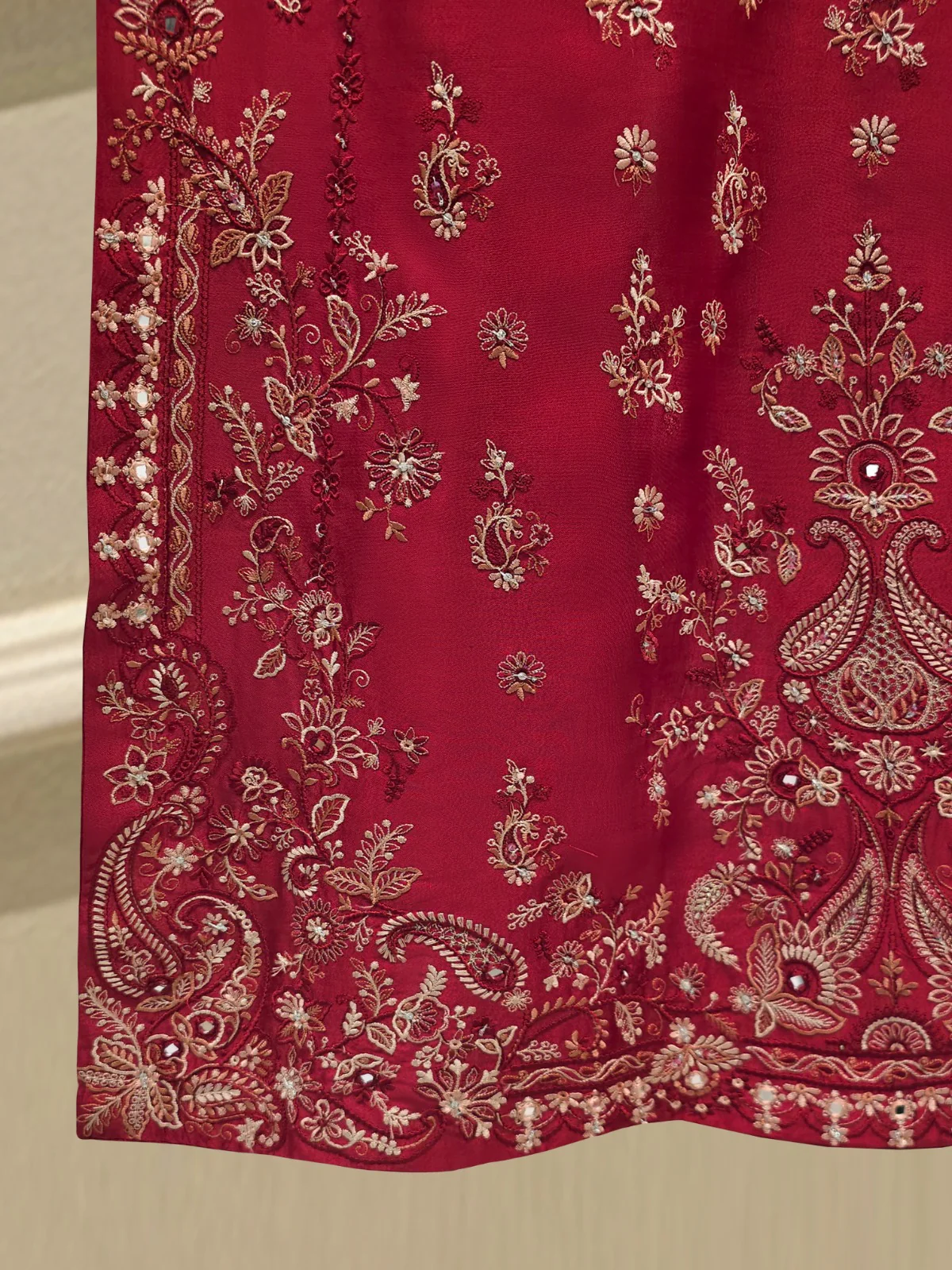 Agha Noor 3 Piece - Pure Sheesha Silk Embroidered Dress S113496