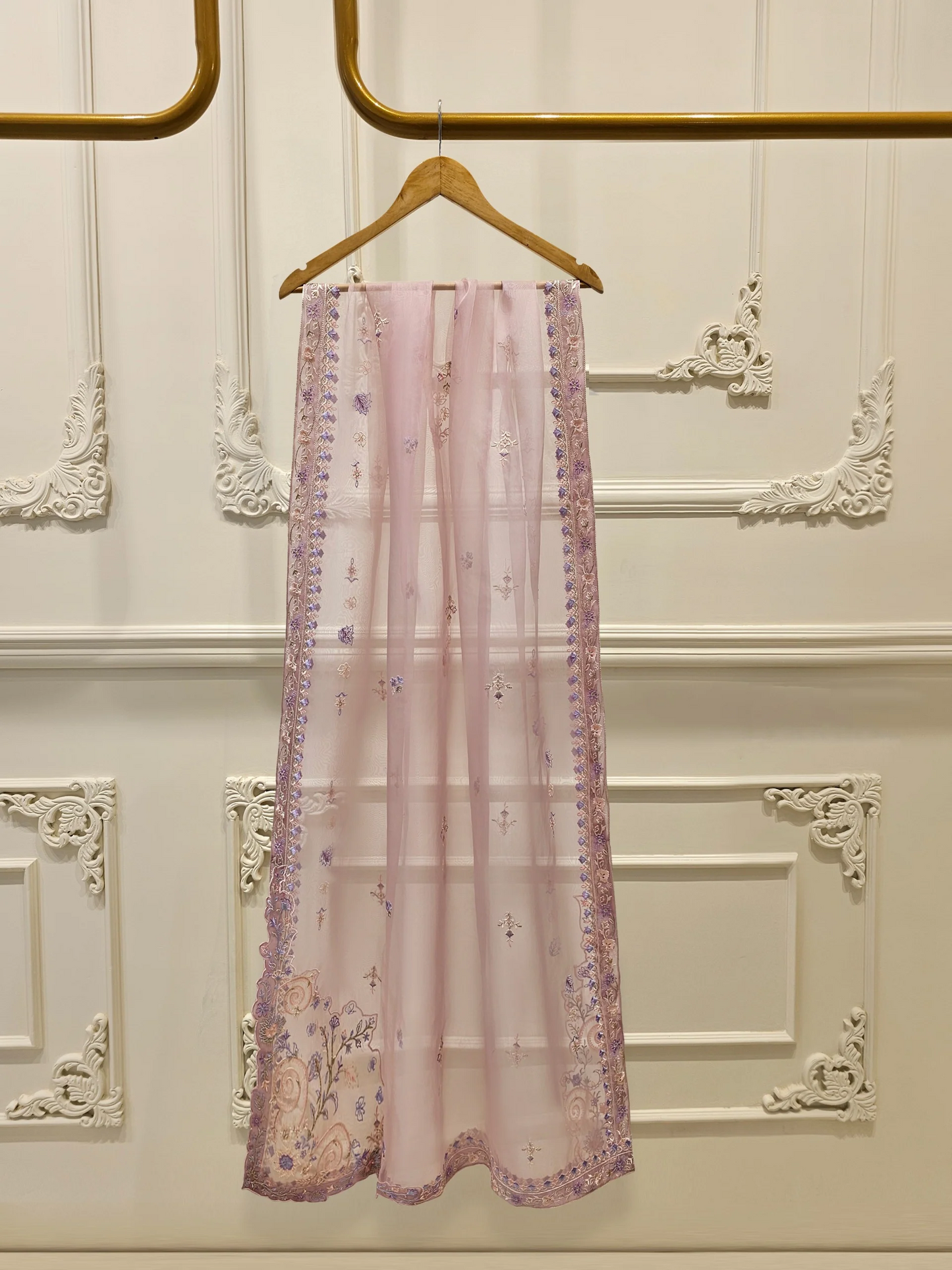 Agha Noor 3 Piece - Pure Organza Embroidered Dress S111626