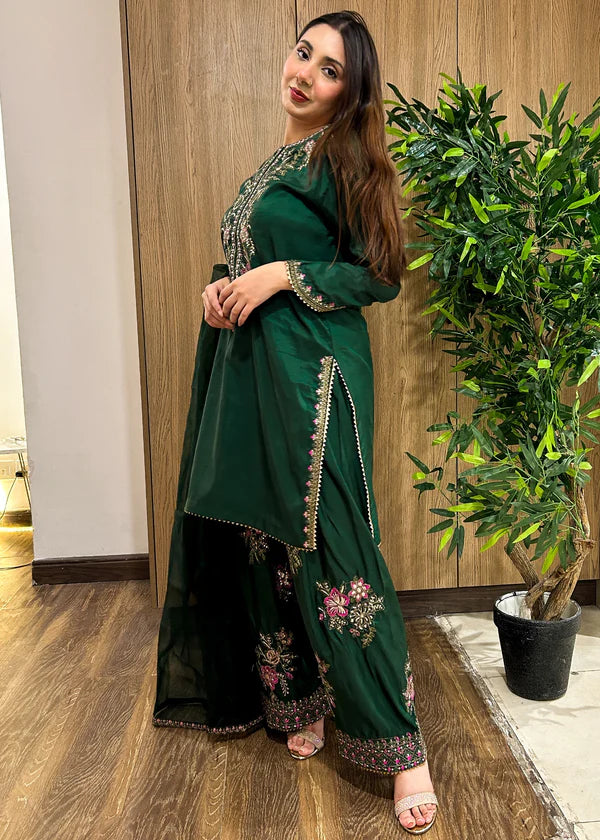 Silk Embroidered Farshi Dress