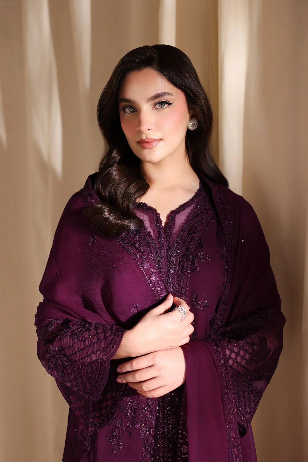 Azure Latest Collection Chiffon Embroidered Dress