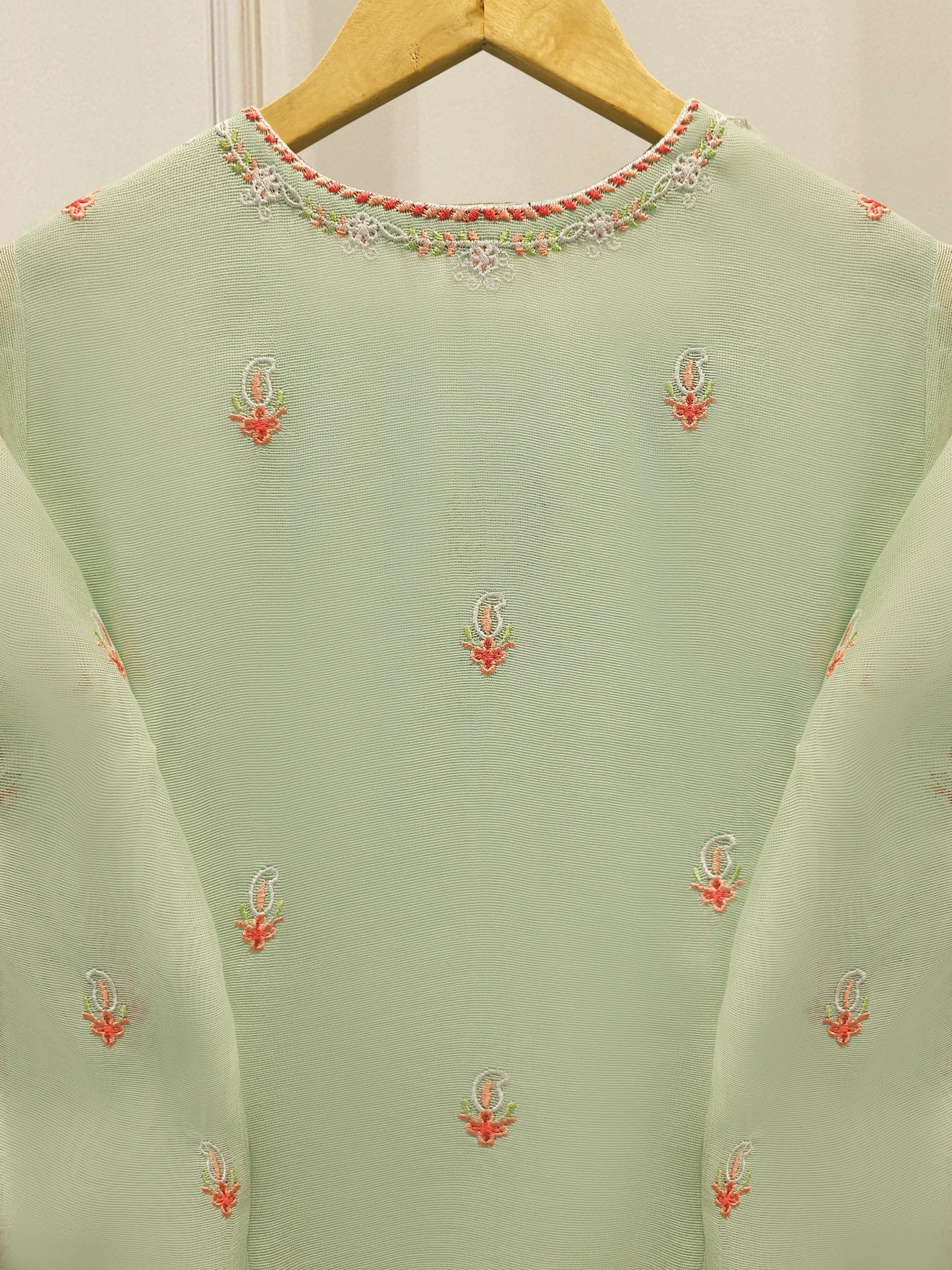 Agha Noor 3 Piece - Pure Embroidered Cotton Net Suit S113444