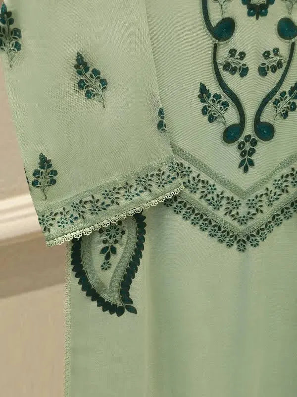 Agha Noor 3 Piece - Pure Embroidered Cotton Net Suit S114302