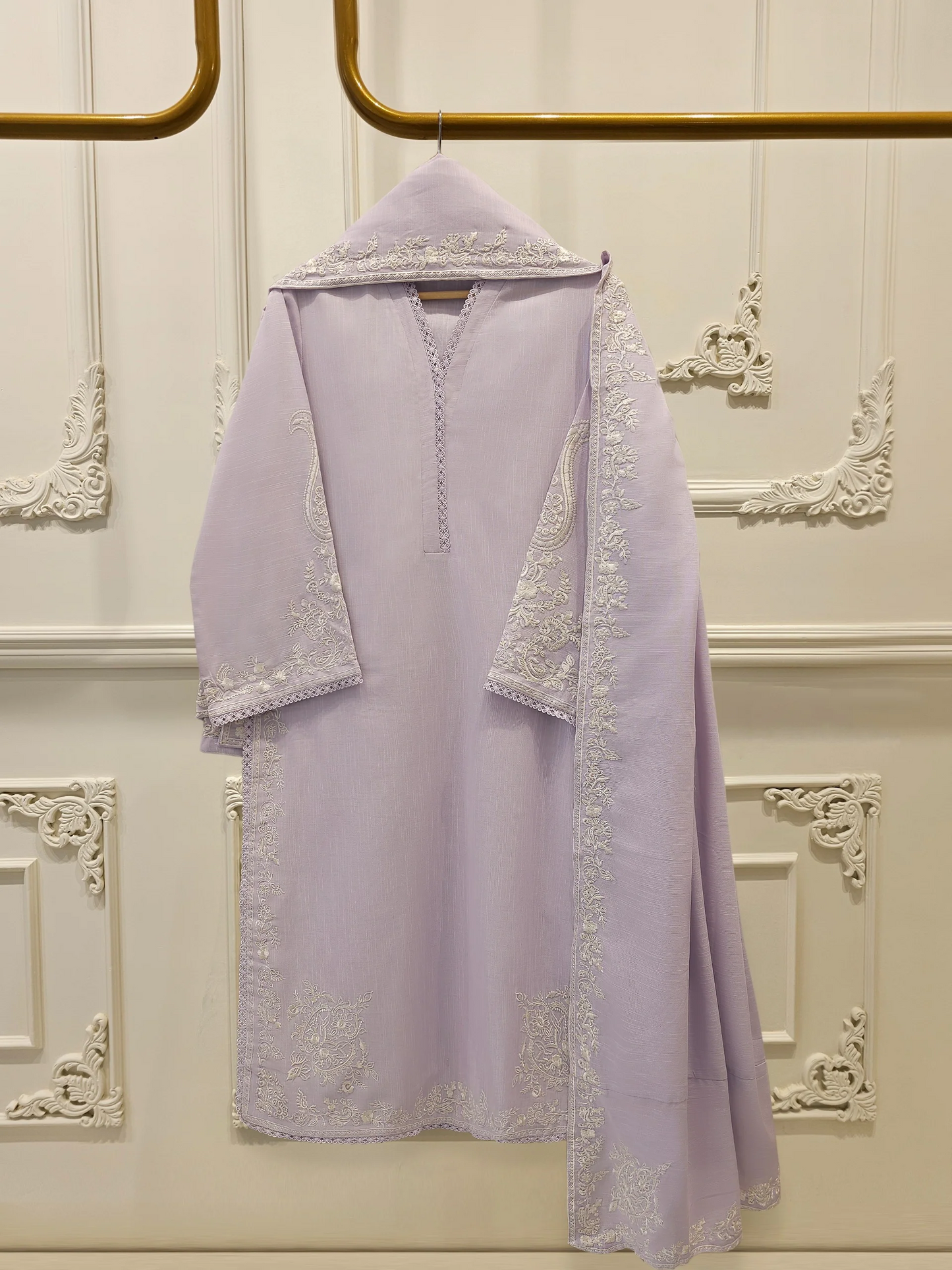 Agha Noor 3 Piece -Embroidered Khaddar Suit S112498