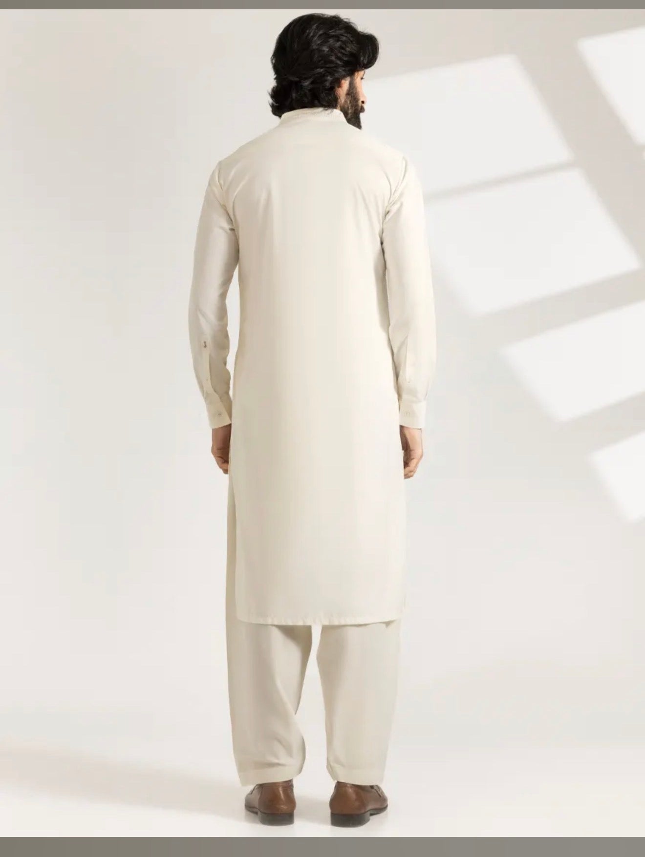 J.Junaid Jamshed Shalwar Kameez Pakistani Designer Cream