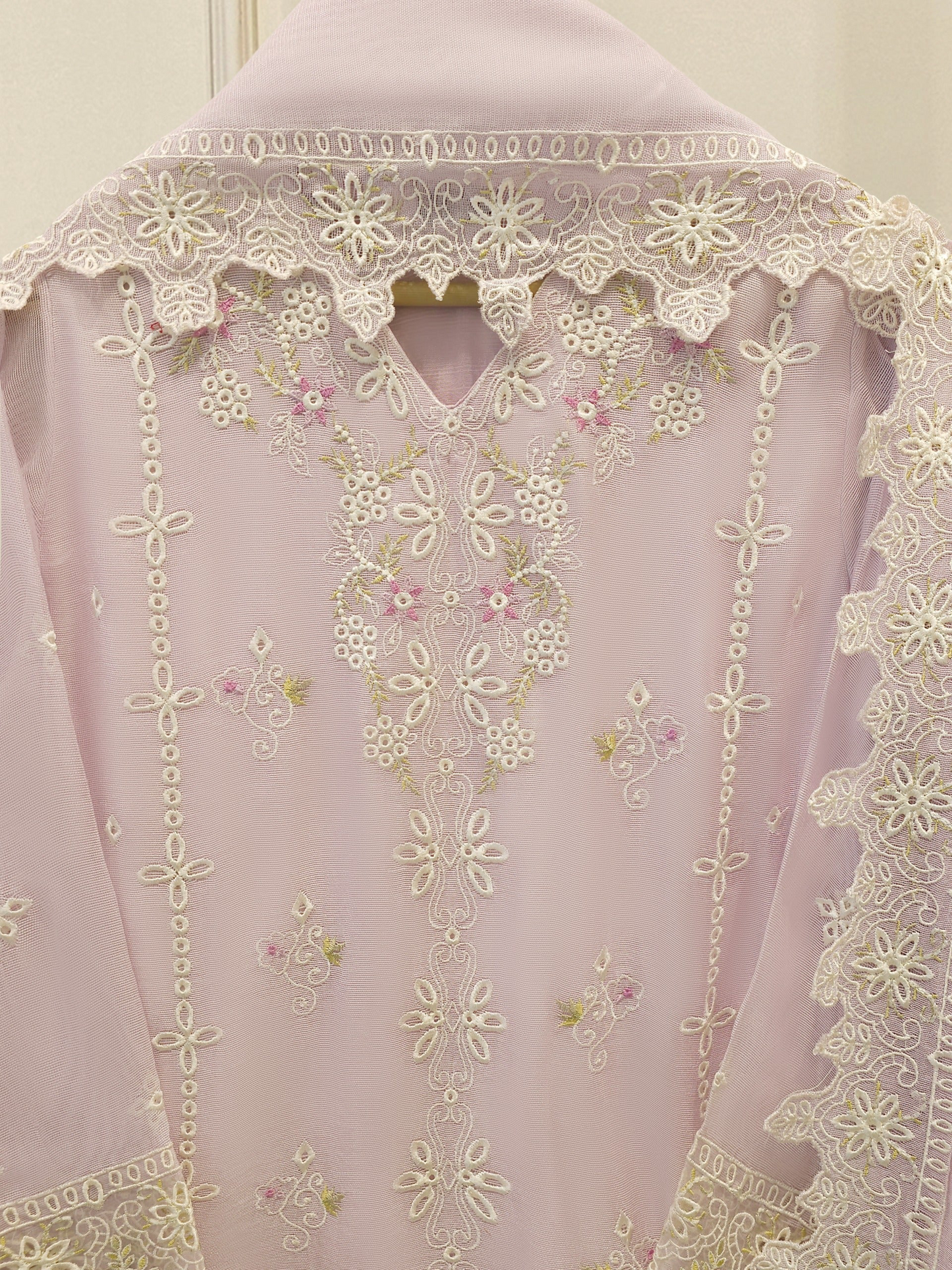Agha Noor 3 Piece - Pure Embroidered Cotton Net Suit