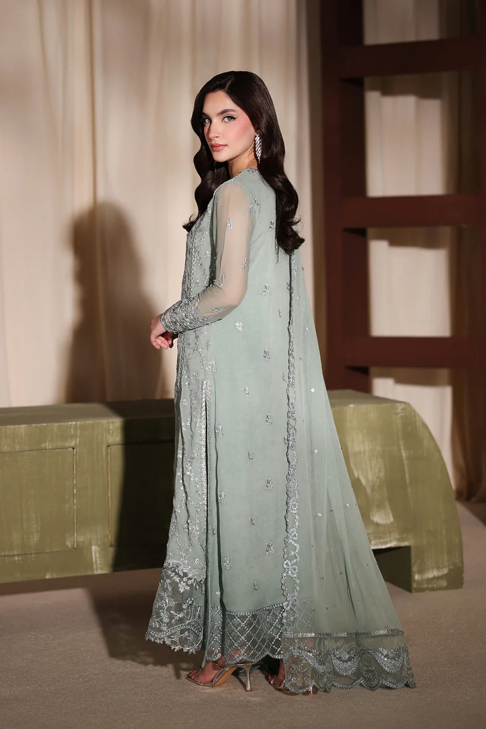 Azure Latest Collection Chiffon Embroidered Dress