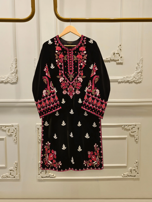 Agha Noor 2 Piece-Velvet Embroidered Suit S112840