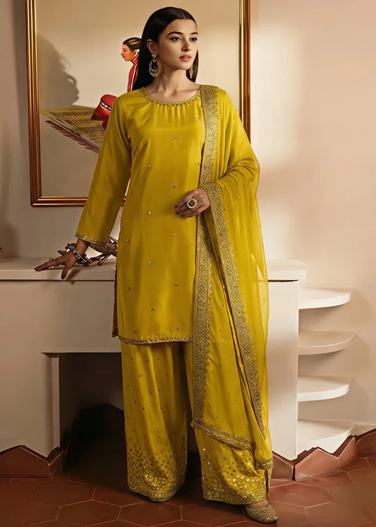 Silk Embroidered Farshi Dress