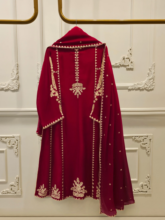 Agha Noor 3 Piece - Pure Embroidered Cotton Net Suit S113393