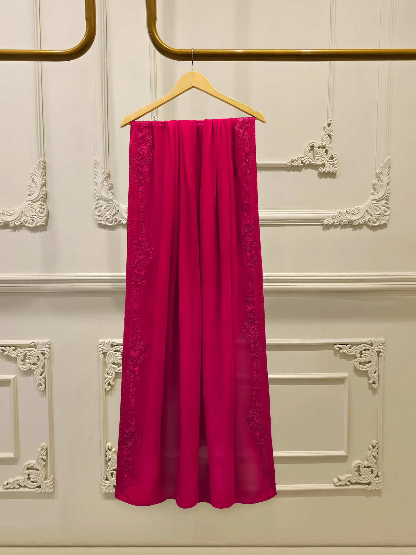 Agha Noor 3 Piece - Pure Chiffon Embroidered Dress S112450