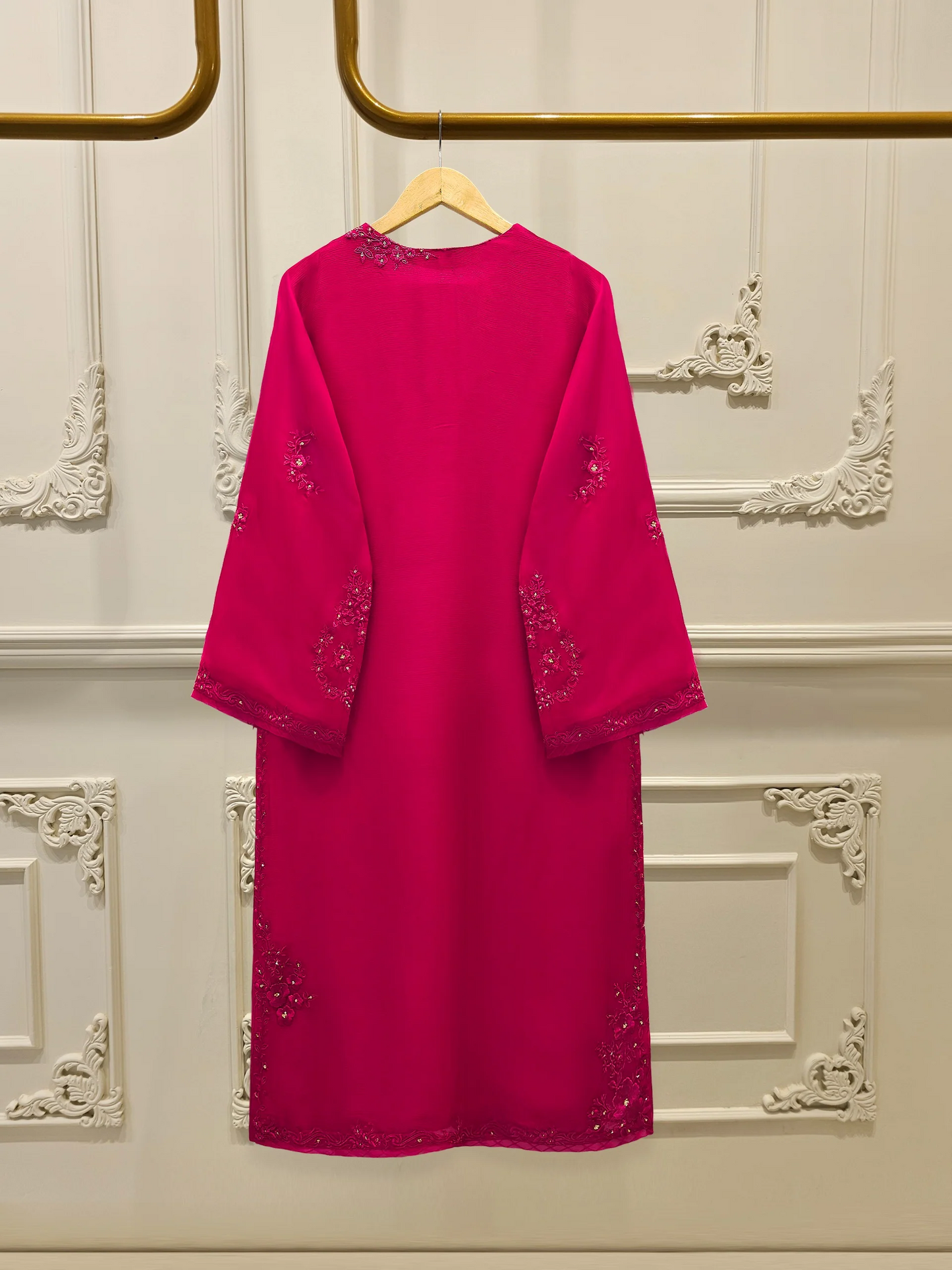 Agha Noor 3 Piece - Pure Chiffon Embroidered Dress S112450