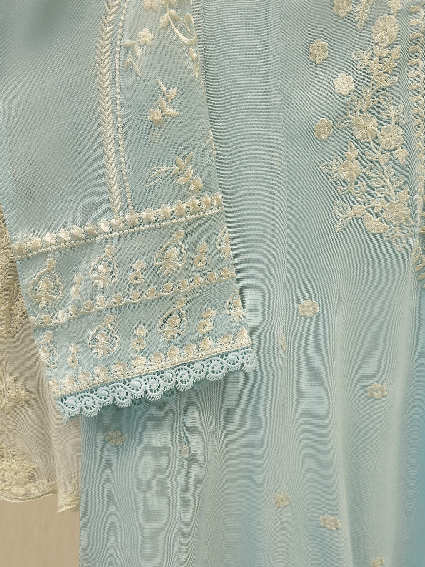 Agha Noor 3 Piece - Pure Embroidered Cotton Net Suit S114254