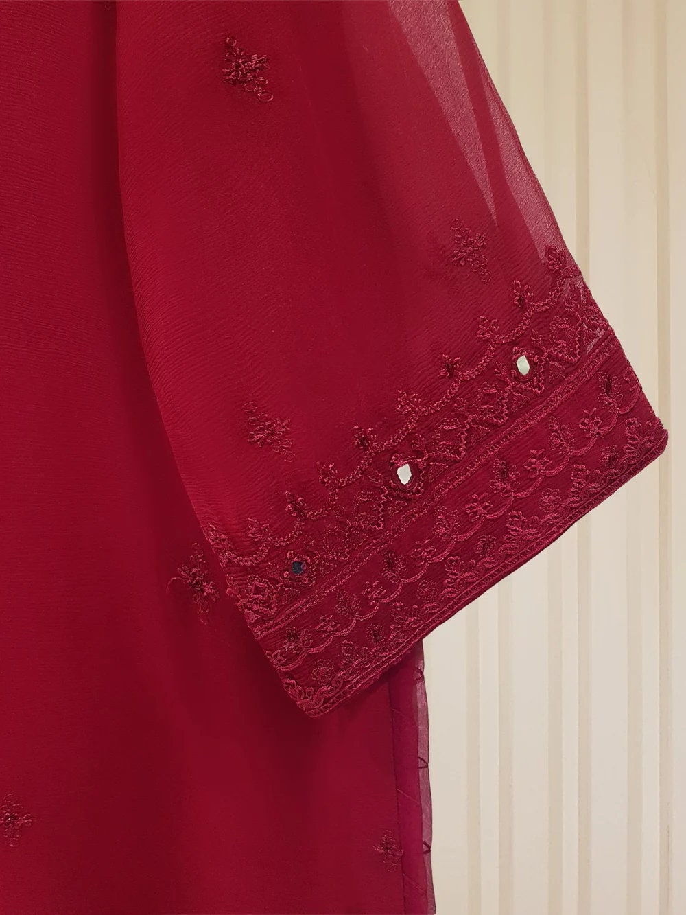 Agha Noor 2 Piece Chiffon Embroidered Dress