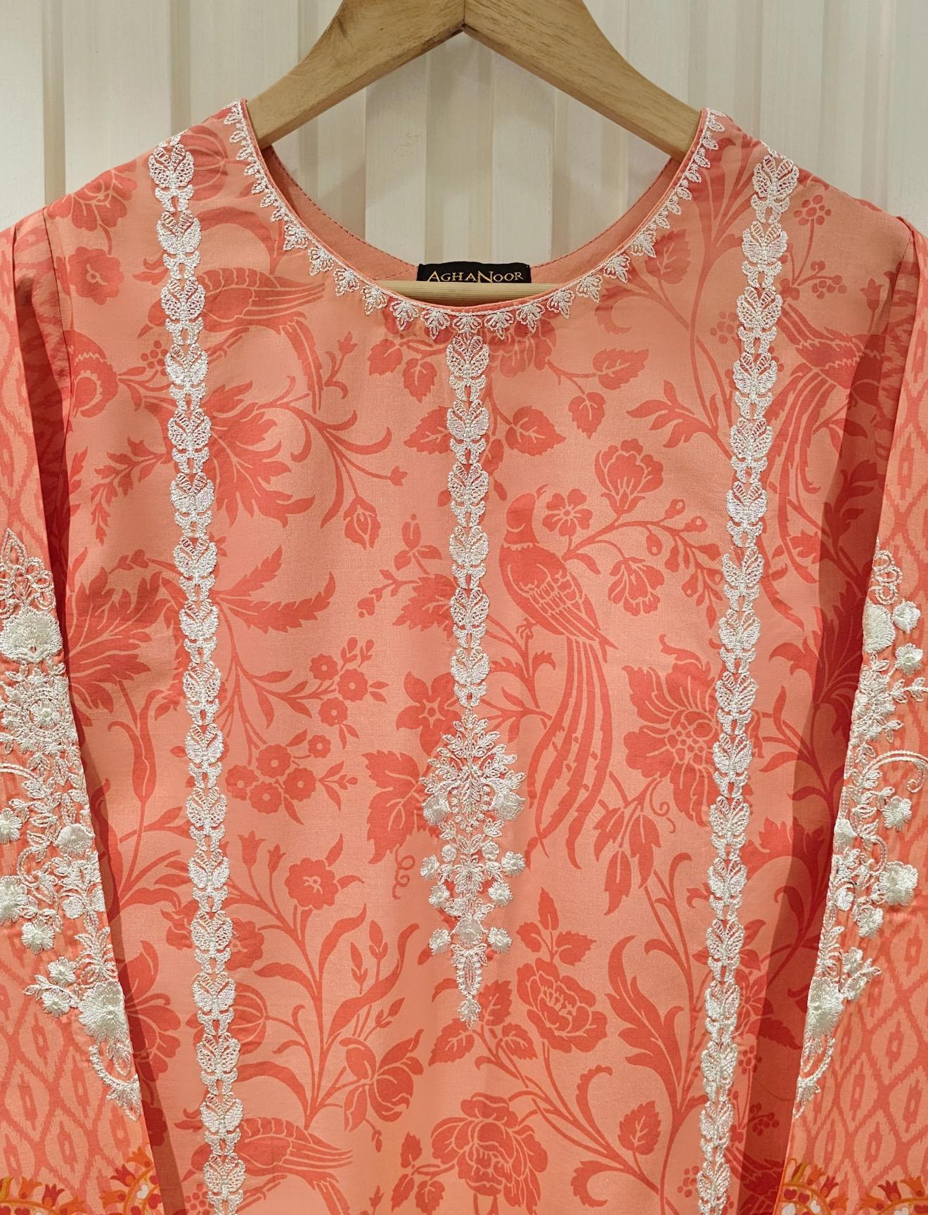 Agha Noor Lawn Embroidered Dress