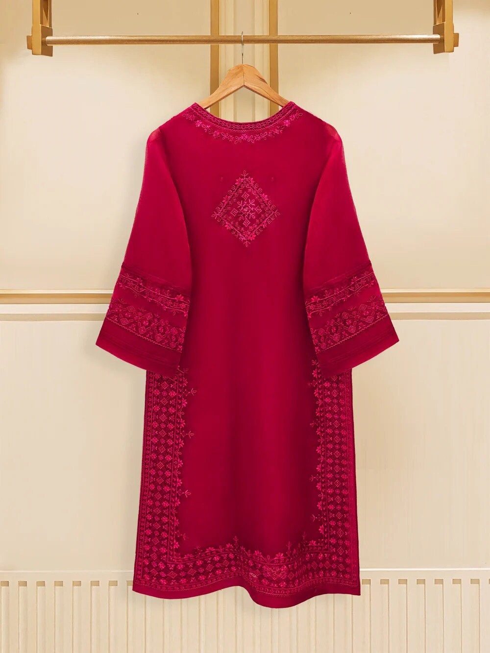 Agha Noor Original 3 Piece Organza Embroidered Dress