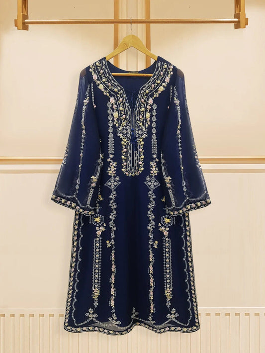 Agha Noor 2 Piece Chiffon Embroidered Dress
