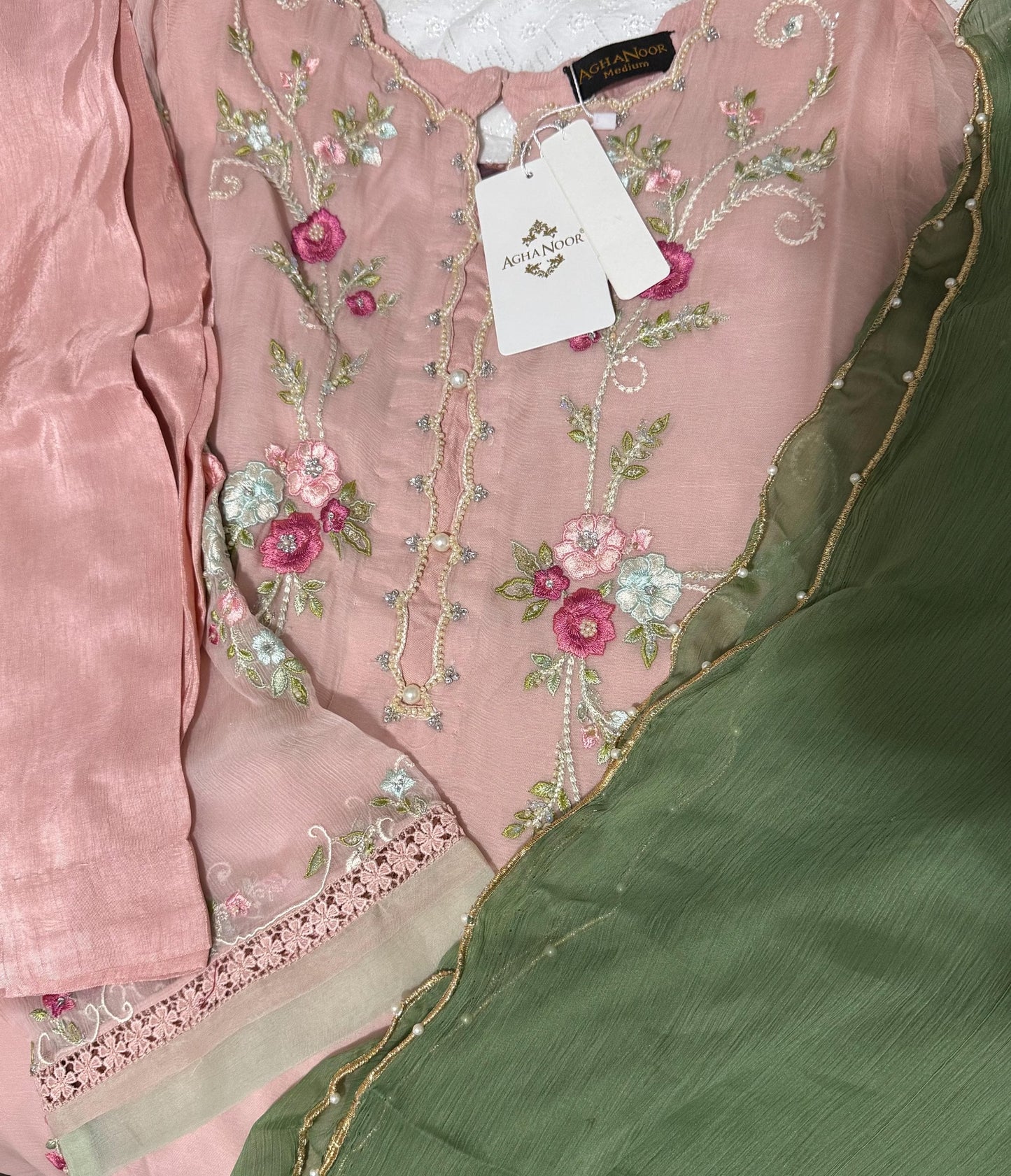 Pure Chiffon Embroidered Dress S111338