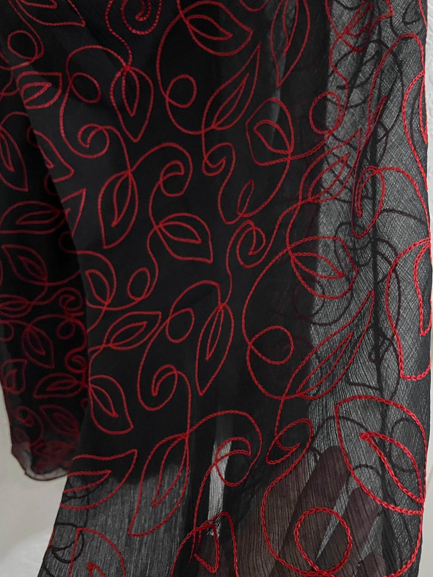 Chiffon Embroidered Dupatta Black