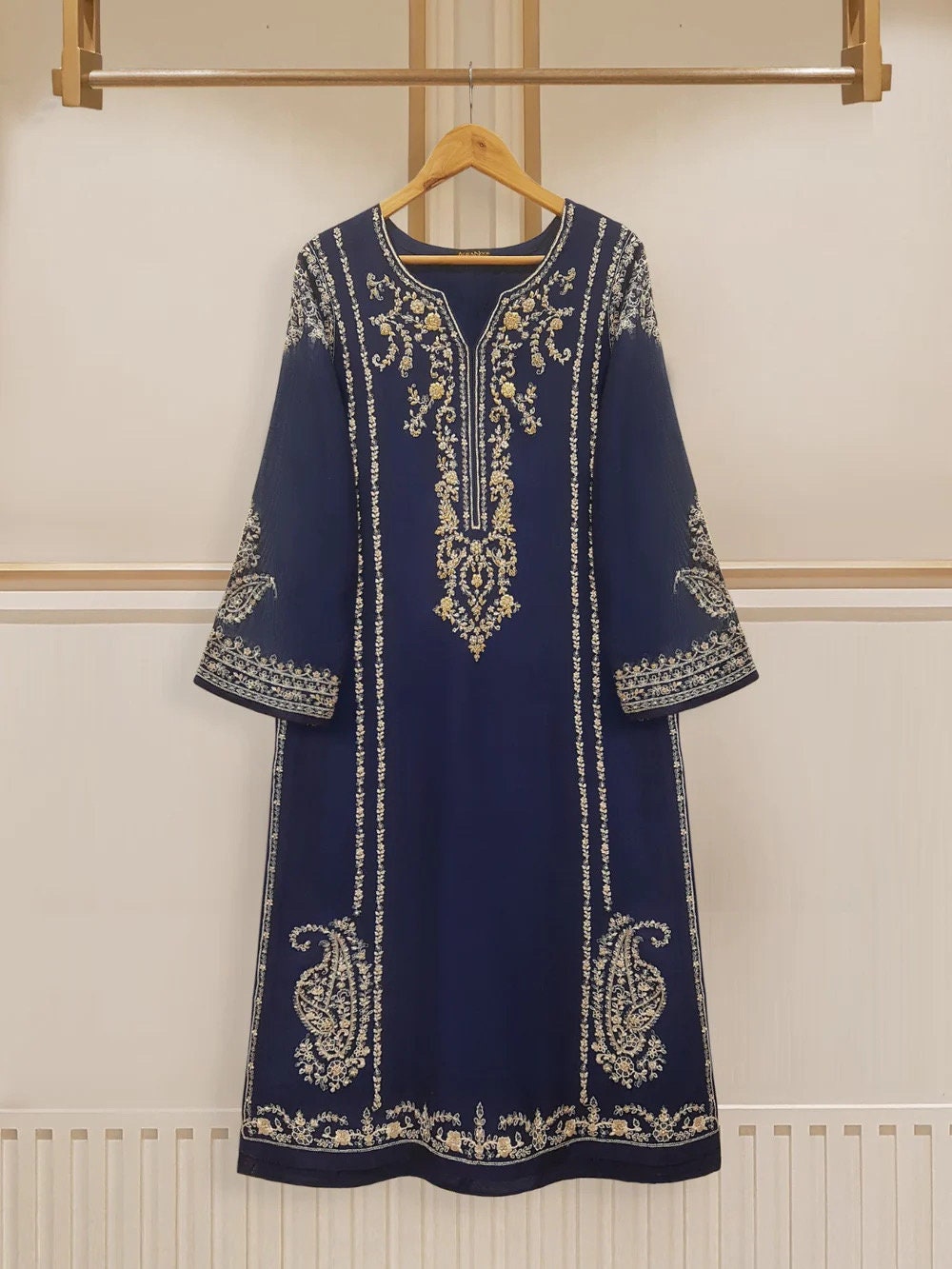 Agha Noor 3 Piece -Pure Cotton Net Embroidered